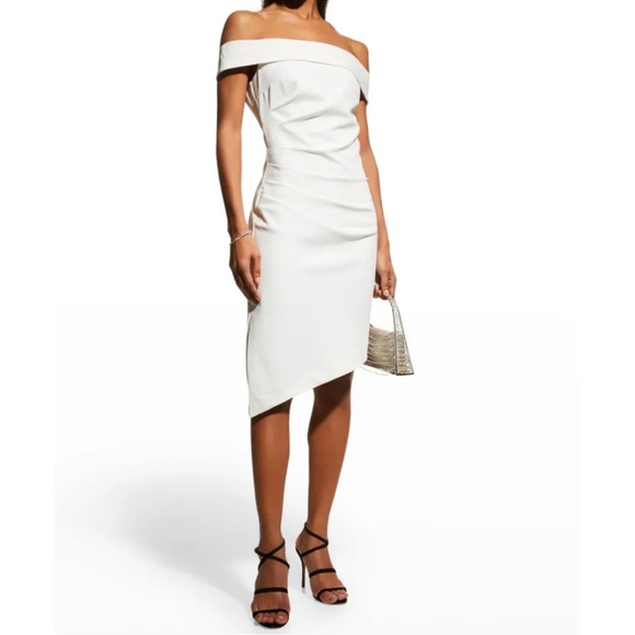 Milly “Ally” Cady Asymmetric Hem Off the Shoulder Dress - Picture 7 of 9